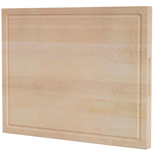 Table à Découper En Bois Massif – Bloc Boucher érable, 60x45x2.5 Cm, Réversible
