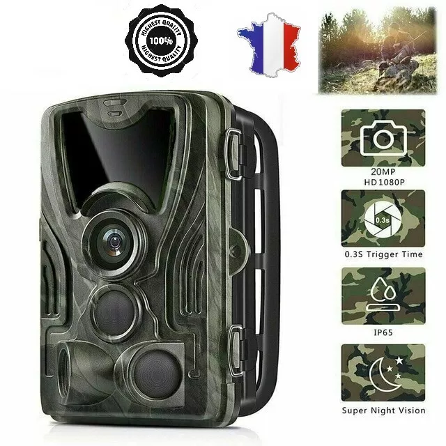 Caméra de Chasse 1080P 20MP  vision nocturne Étanche Surveillance Infrarouge