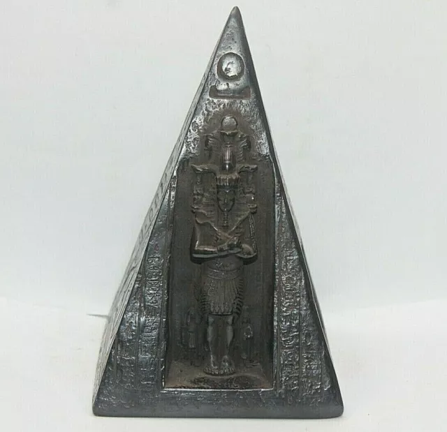 RARE ANCIENT EGYPTIAN ANTIQUE OSIRIS and HORUS PYRAMID Statue Egypt History