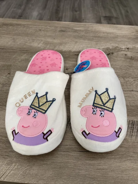 Peppa Pig Slippers Women Ladies Queen Mummy House Shoes Gift