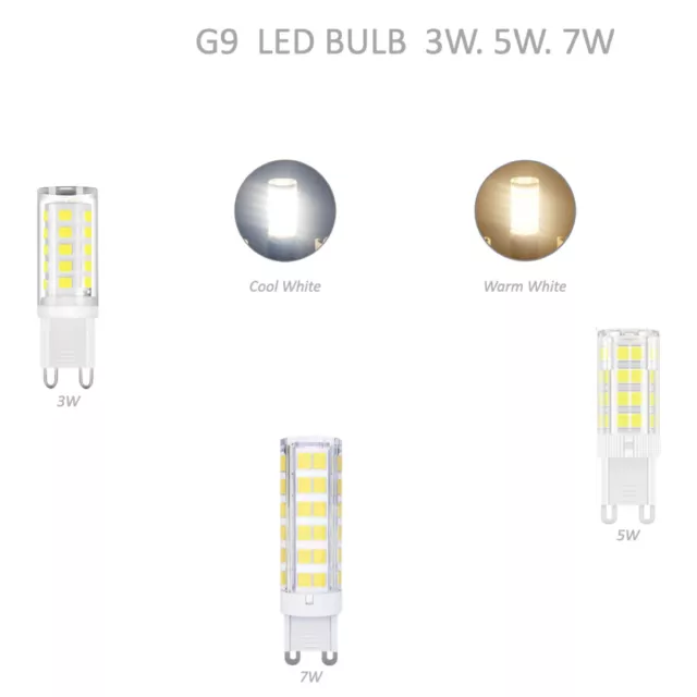 G9 LED Light Bulbs 3W|5W|7W Cool&Warm White AC 220V Replacement For G9 Halogen