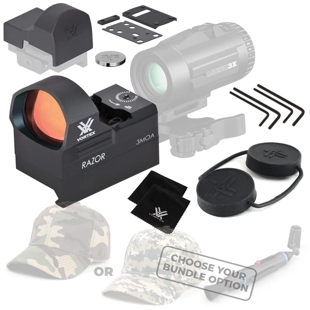 VORTEX OPTICS RAZOR Red Dot Sight 3 MOA with Free Hat and Wearable4U