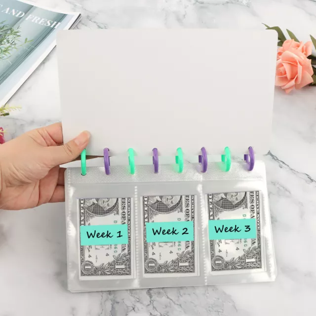 Portable Savings Binder Week With Cash Envelopes Gift Effective Reusable