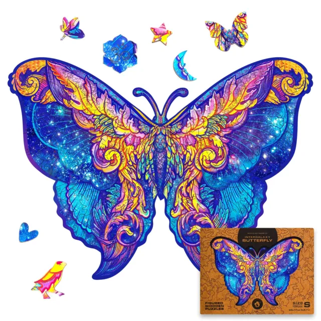 Wooden puzzle inter Galaxy butterfly 23 x 17 cm 108 pieces