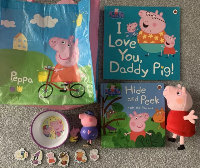 Peppa Pig Assorted Child’s Play, Magnets, Books, Soft Toy & Bag Bundle