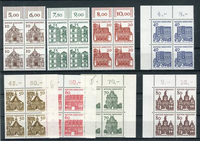 Berlin 242 - 249 Kleine Bauwerke Viererblock Satz postfrisch (G2812)