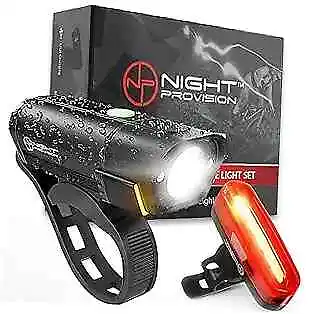 BX-300 Rechargeable Bike Light Set - Powerful Front and Back Lights, Bicycle