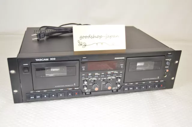 TASCAM 302 Dual Cassette Tape Player Recorder Auto Reverse PB/REC Tested