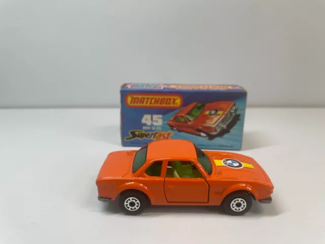 Matchbox Superfast 45 BMW 30 CSL 1976 New in Box Vintage Made in England