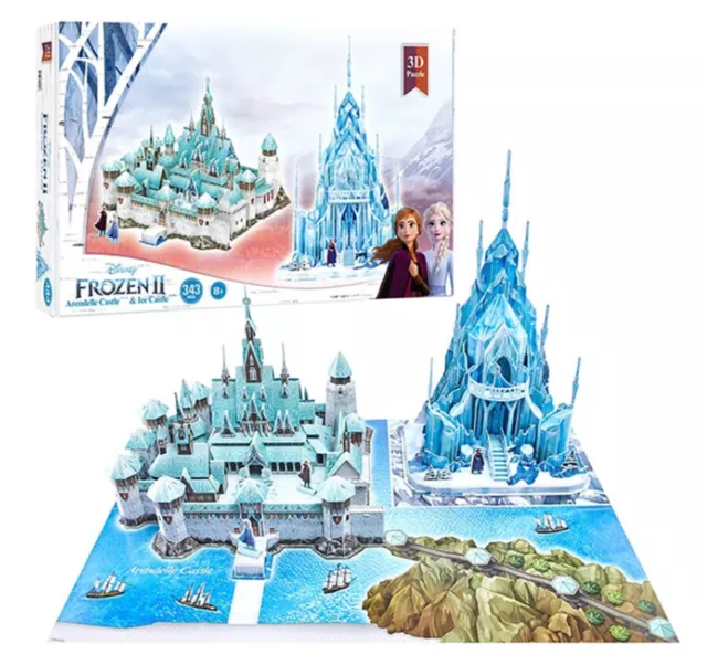 Frozen 2 3D-Puzzle-Puzzle enthält Basisbrett und Poster 343 Teile Neu