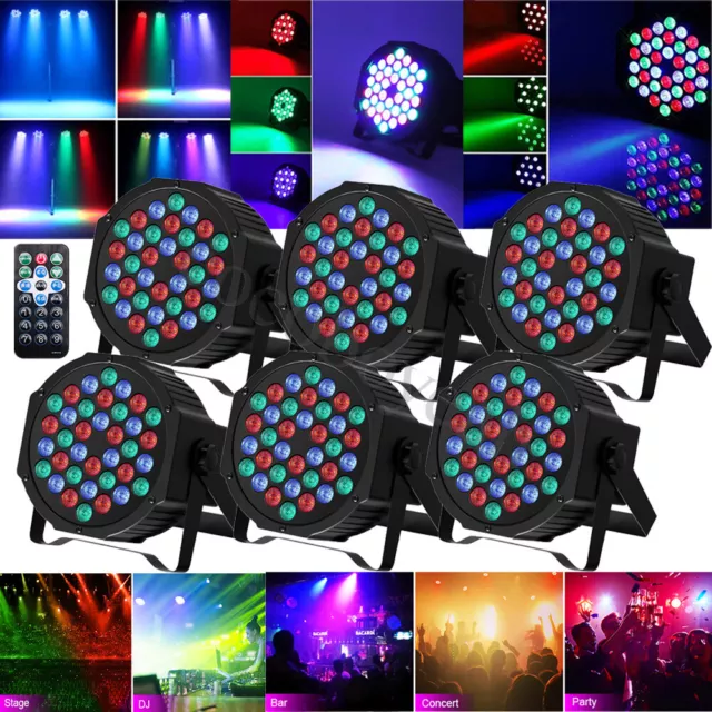 8X 108W 36 LED RGB Stage Lighting PAR Light DMX Beam Party DJ Disco Party Lights 2