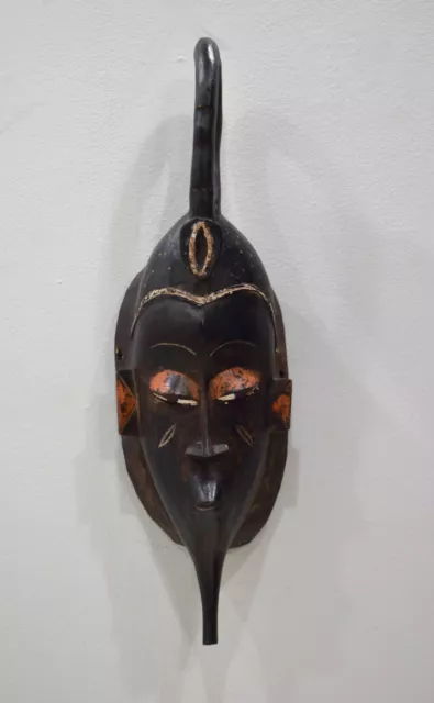 African Mask Baule Black Wood Mask Mask Ivory Coast
