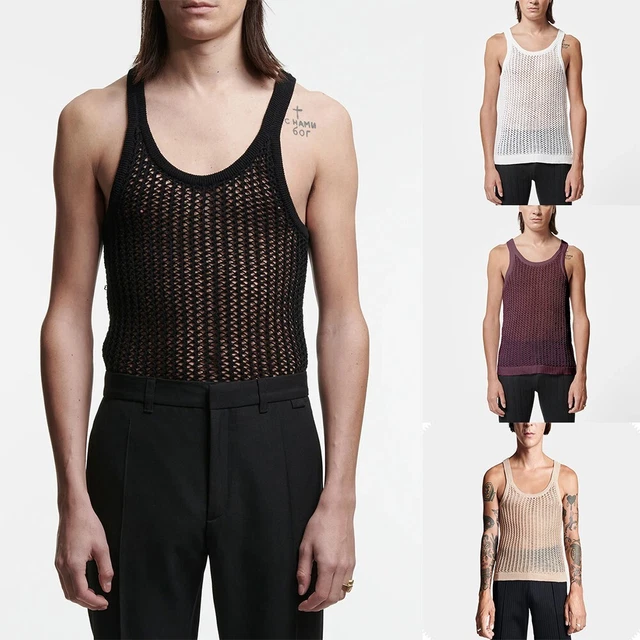 Gilet senza maniche da uomo traspirante maglia maglia canotta palestra allenamen