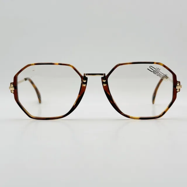 Silhouette Lunettes Hommes Femmes Carré Or Braun Vintage 80s Mod. M 2741 Neuf