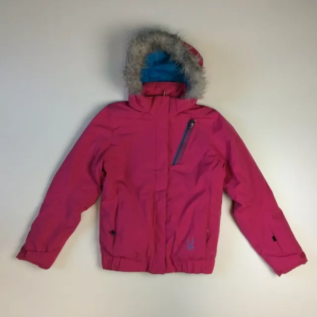 Spyder Girls 152 Cm Age 14 Pink Bitsy Lola Fur Hood Childrens Ski Jacket Rrp£220