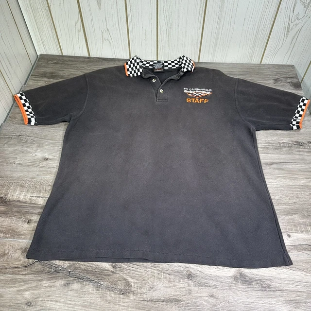 Vintage Harley Davidson Staff Polo Shirt Mens XL Black Faded Motorcycle Rare 80s 3
