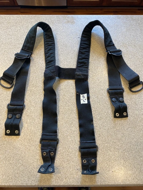Firefighter Padded Suspenders Black Parachute Style Turnout Pants Globe LONG Firefighter Padded Suspenders Black Parachute Style Turnout Pants Globe LONG