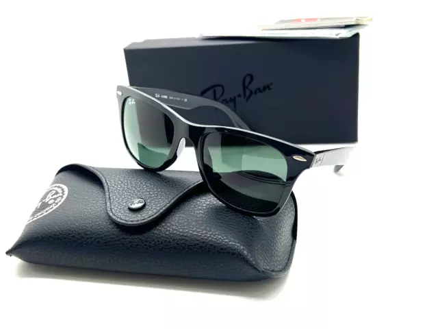 Ray-Ban WAYFARER LITEFORCE RB 4195-F 601/71 Polished Black 52-20-150MM ITALY NIB 3