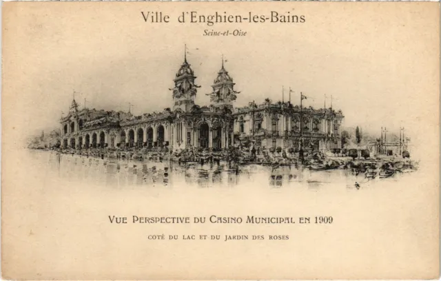 CPA Enghien les Bains Vue perspective du Casino Municipal 1909 FRANCE (1308415)