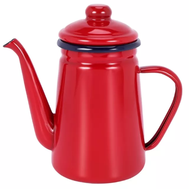 1.1L High-Grade Enamel Coffee Pot Pour over Milk Water Jug Pitcher Barista5260