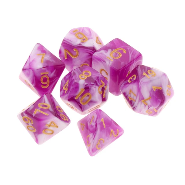 7 Pieces Polyhedral Dice Irregular Rpg Dices Family Games with 007