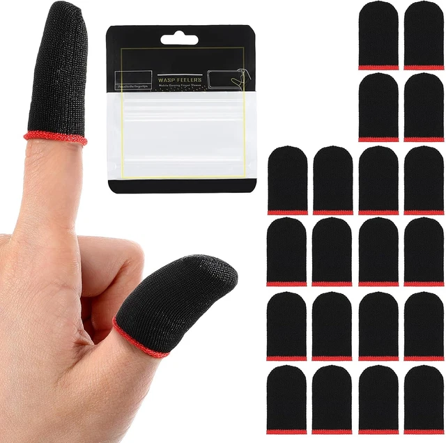 Nogeqi 4 Pairs Mobile Gaming Finger Sleeves, Silver Fibre