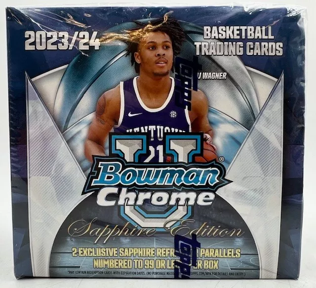 202324 TOPPS BOWMAN University Chrome Sapphire Basketball Hobby Box