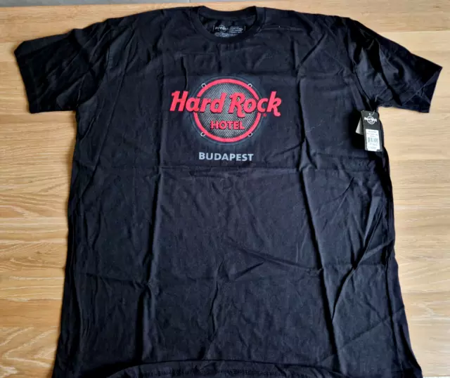 HRC Hard Rock Hotel Budapest Black 3d Speaker T Tee Size XXL NWT Cafe