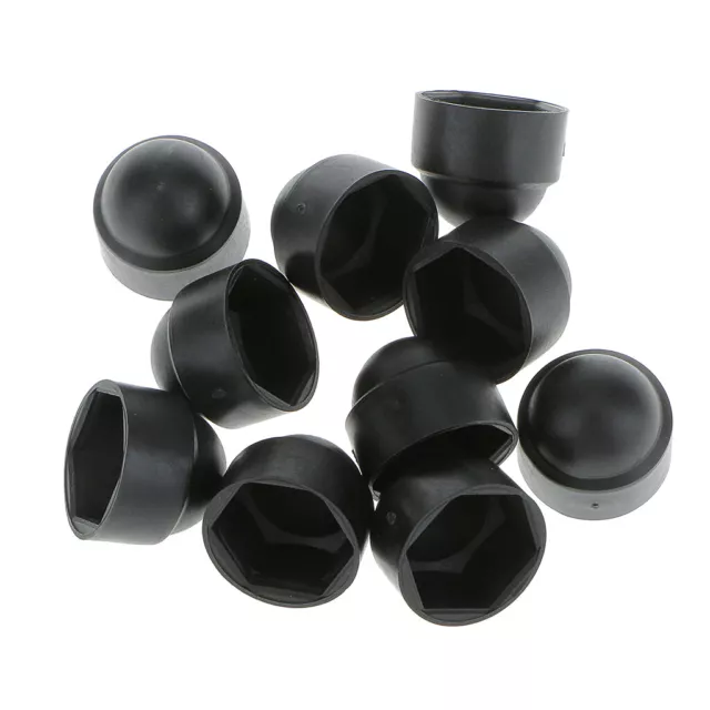 M8 (8mm) Black Domed Plastic Nut / Bolt Cover Caps 14MM Spanner Size -PK 10