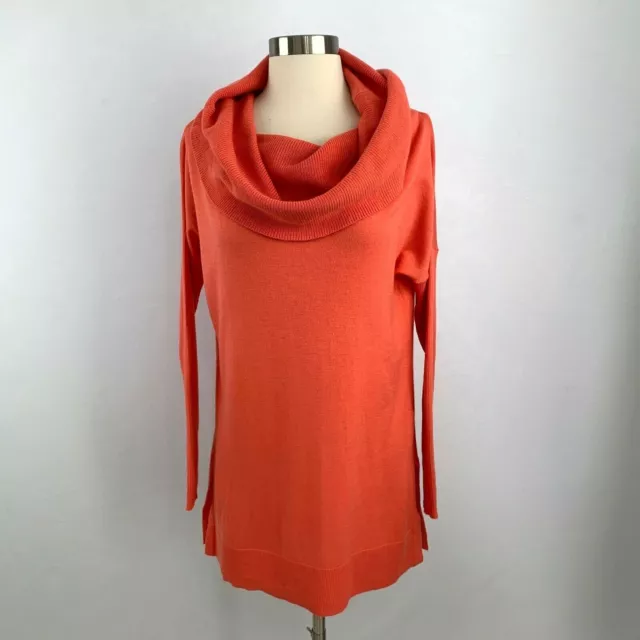 Caslon NWT Womens Sz PS Cowl Neck Sweater Coral Pink Salmon