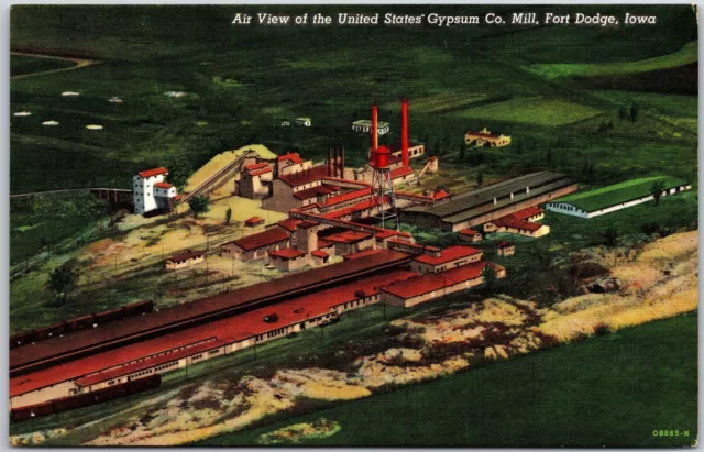 A Review Of The United States Gypsum Company Mill Fort Dodge Iowa IA Postcard