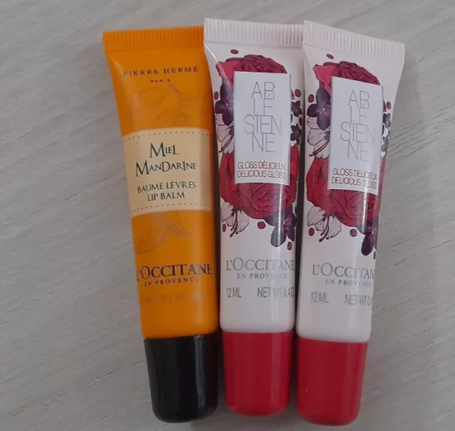 2 gloss délicieux l'occitane + 1 baume lèvres neufs