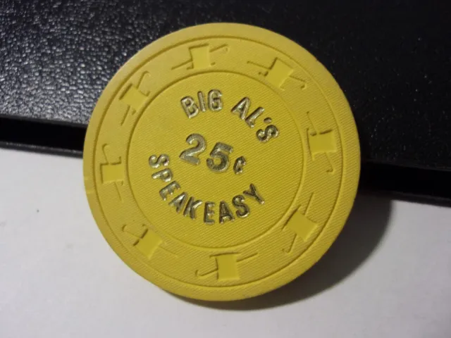 BIG AL'S SPEAKEASY CASINO 25¢ hotel casino gaming poker chip - Las  Vegas, NV