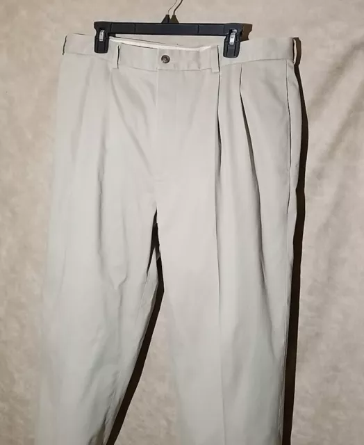 Brooks Brothers Advantage Chino Elliot Mens Khaki Pants 40X34 Tan Plated Cuffed