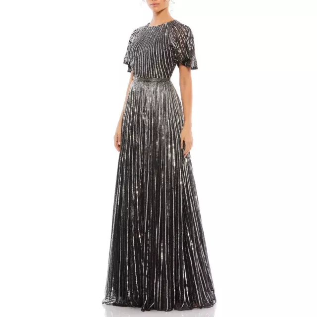 MAC DUGGAL WOMENS Black Sequined Formal Evening Dress Gown 4 BHFO 3793 ...