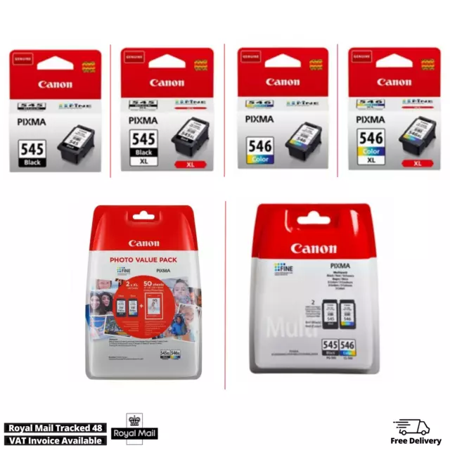 Genuine Canon PG-545 CL-546 PG-545XL CL-546XL Ink Cartridge For PIXMA TS3151,Lot