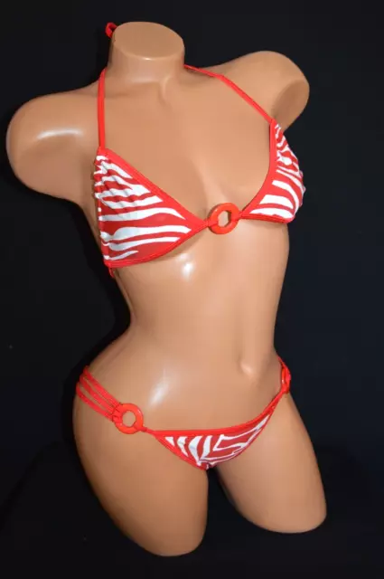 Exotic Dancer Stripper Wear Sexy Strappy Scrunch Butt Bikini Top Set Dancewear