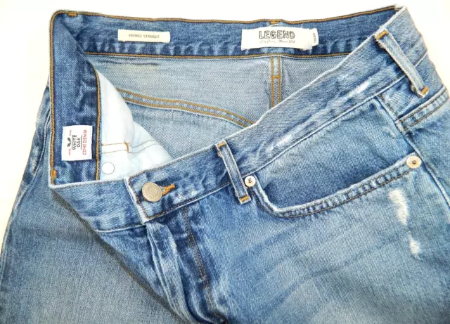 Lucky LEGEND Vintage Straight Selvedge Button Fly Blue Jeans measured Size 31x28