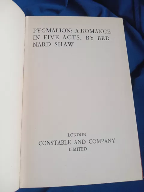 PYGMALION , Bernard SHAW, his world famous play, 1938, London C. Publishing,