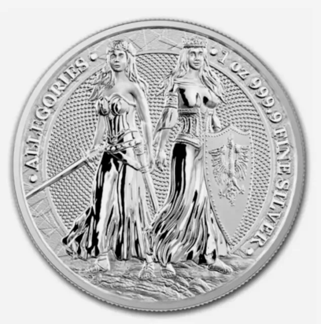 2022 Allegories Polonia and Germania 1 oz .999 silver BU coin w/ COA