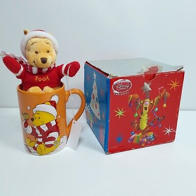 Winnie The Pooh Christmas Large 3D Mug Cup With Plush Disney Store Exclusive Box