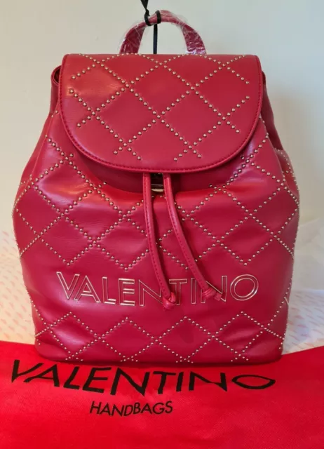 Valentino by Mario brandneuer authentischer roter Nietenrucksack mit Staubbeutel