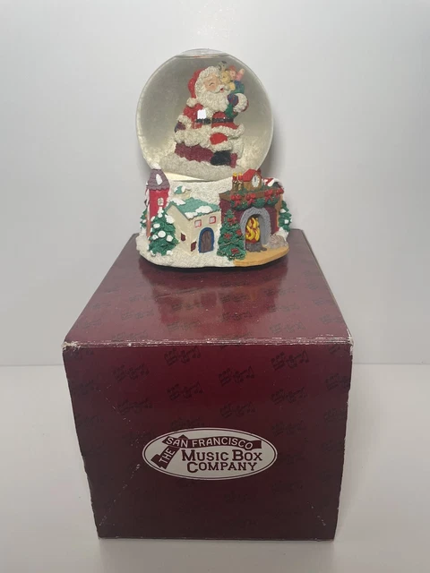 Christmas Snowglobe Musical Santa San Francisco Music Box Company Vintage