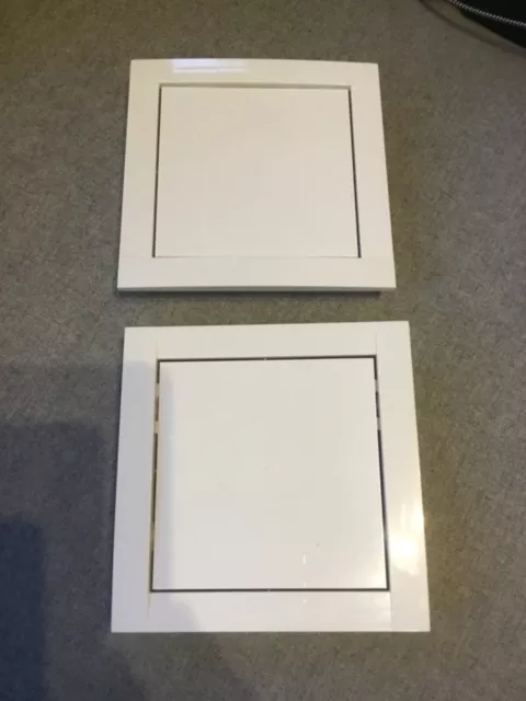 2 x Pannello Accesso Quadrato Bianco Tratteggio Revisione Porta 150mm x 150mm