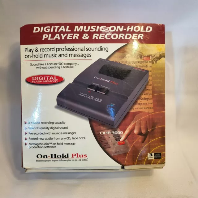 On-Hold Plus 8-Min Digital Flash Memory Music-On-Hold Player/Recorder OHP 3000