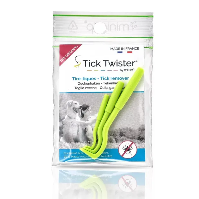 Tick Twister Removal Tool Dog Cat Pets Human O'TOM Pack of 3 Micro/Small/Large