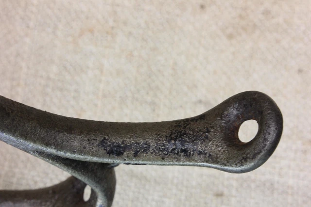 Old Double Coat Hook School Farm House Primitive RARE Cast Iron 3 3/4” vintage 7