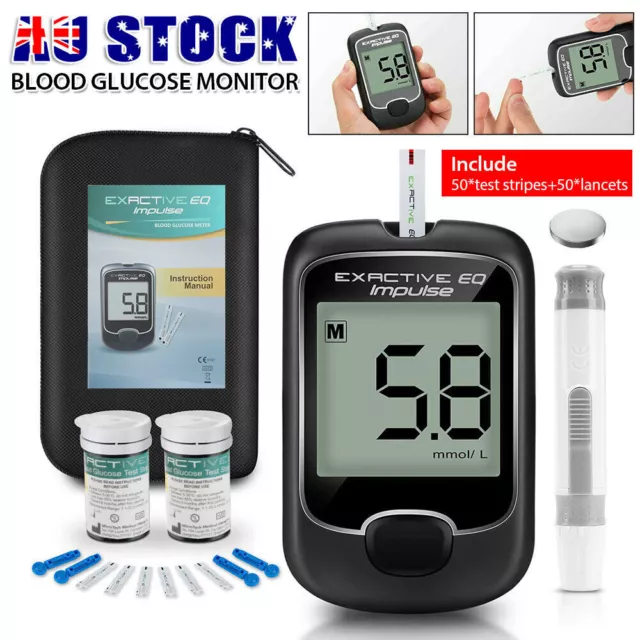 Blood Glucose Monitor Diabetes Testing Kit Blood Sugar Meter w/ 50 Test Strips