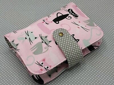 Handmade Baby Diaper Nappy Wallet Bag Pouch Wipes Holder Organizer Rose Cats