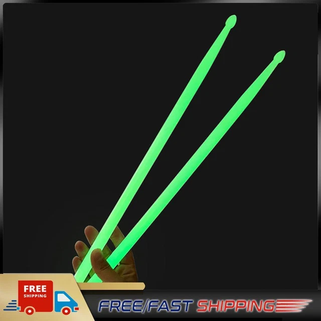 2 Pcs 4 Color Nylon Light Up Drum Sticks for Adults Kids Professional (Green)